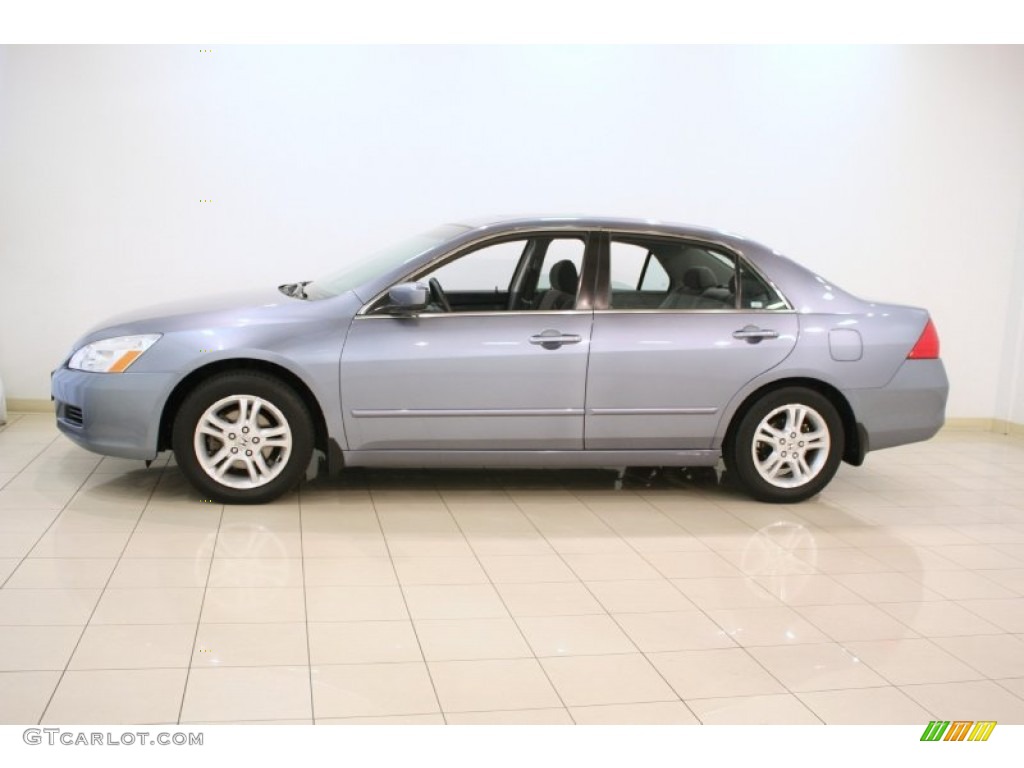 2007 Accord EX Sedan - Cool Blue Metallic / Gray photo #4