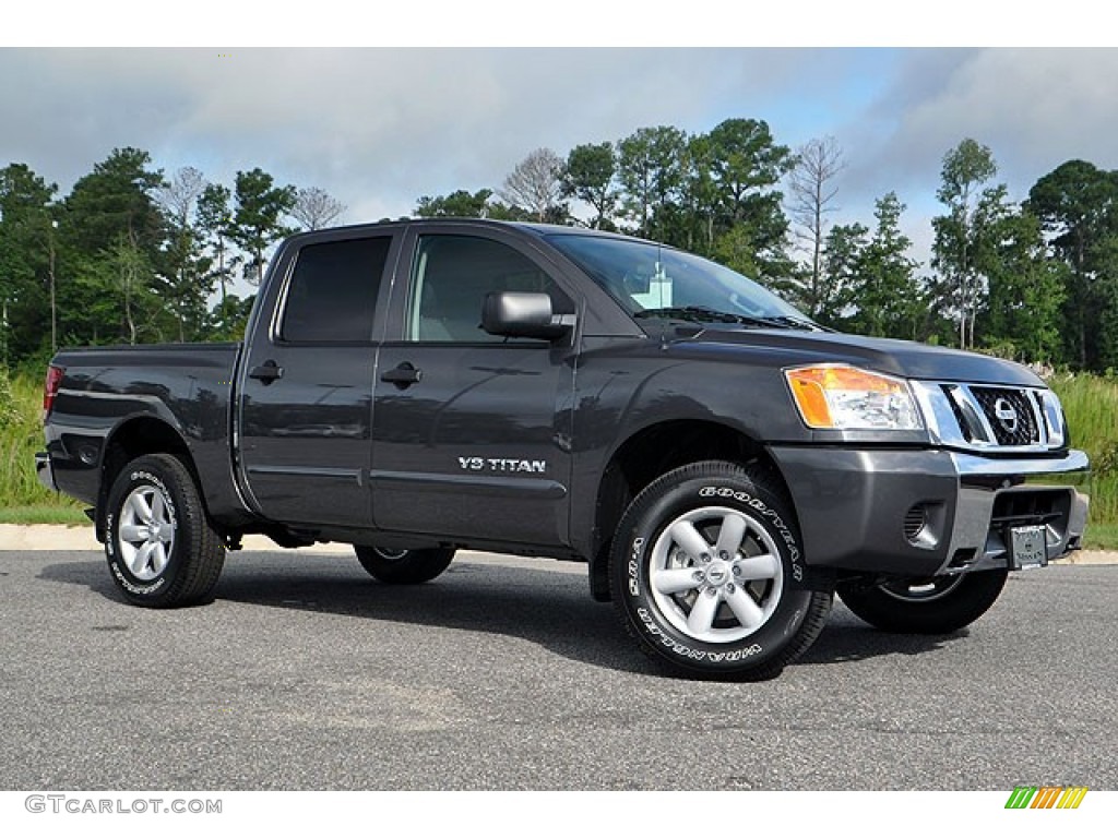 Smoke Gray 2012 Nissan Titan SV Crew Cab 4x4 Exterior Photo #70084246