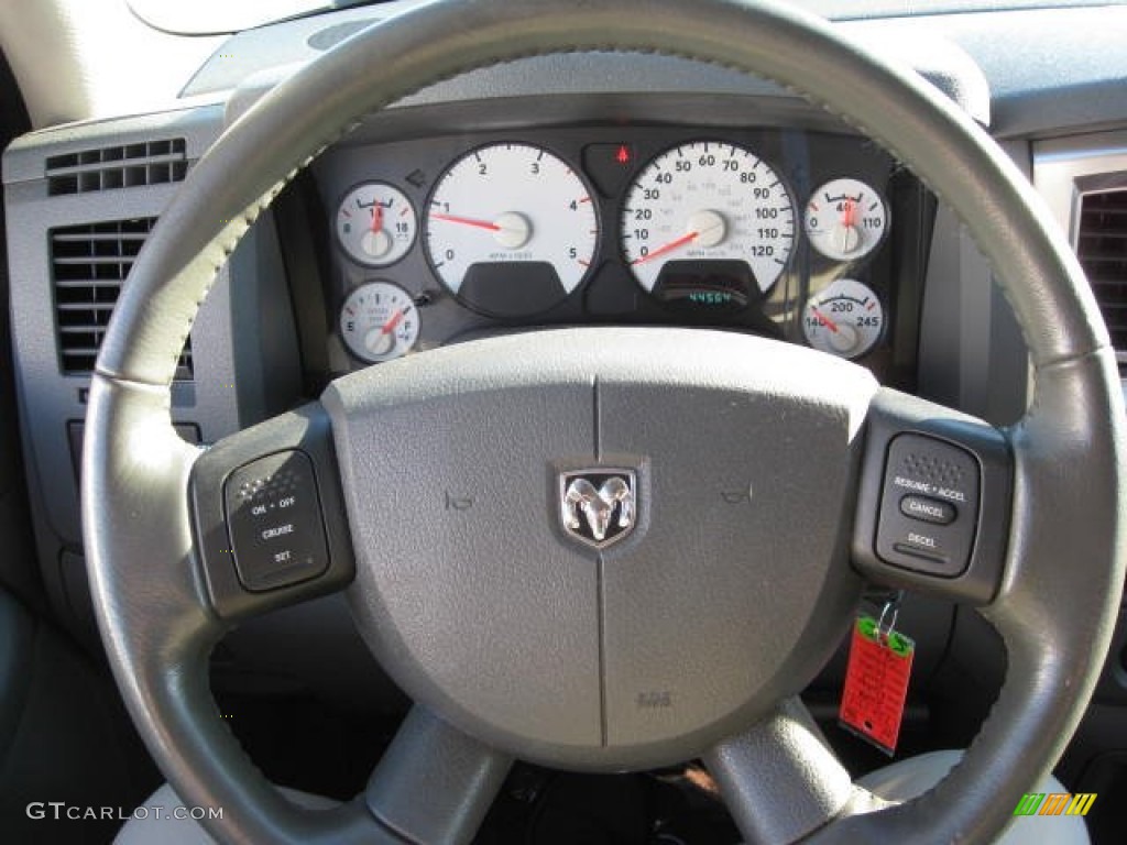 2007 Dodge Ram 3500 SLT Quad Cab Dually Medium Slate Gray Steering Wheel Photo #70085060