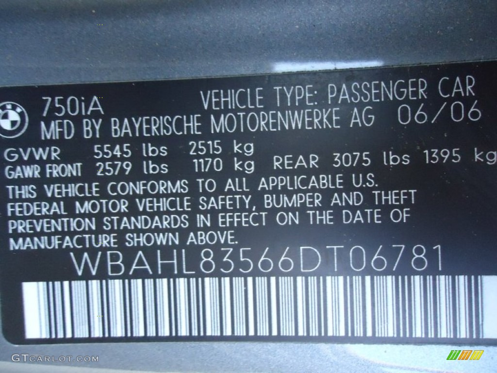 2006 7 Series 750i Sedan - Sterling Grey Metallic / Basalt Grey/Flannel Grey photo #30