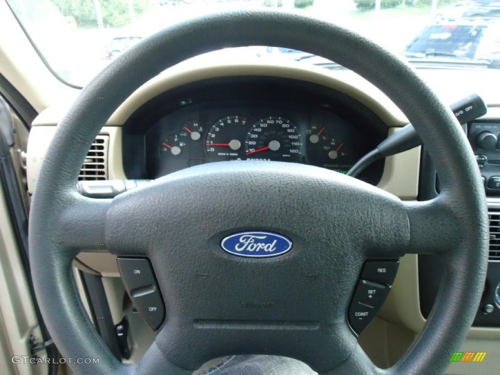 2005 Ford Explorer XLS 4x4 Medium Parchment Steering Wheel Photo #70086699