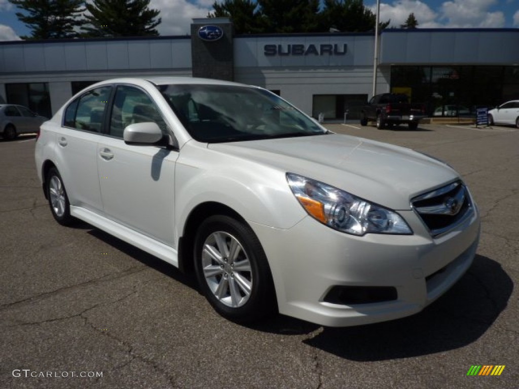 2010 Legacy 2.5i Premium Sedan - Satin White Pearl / Warm Ivory photo #1