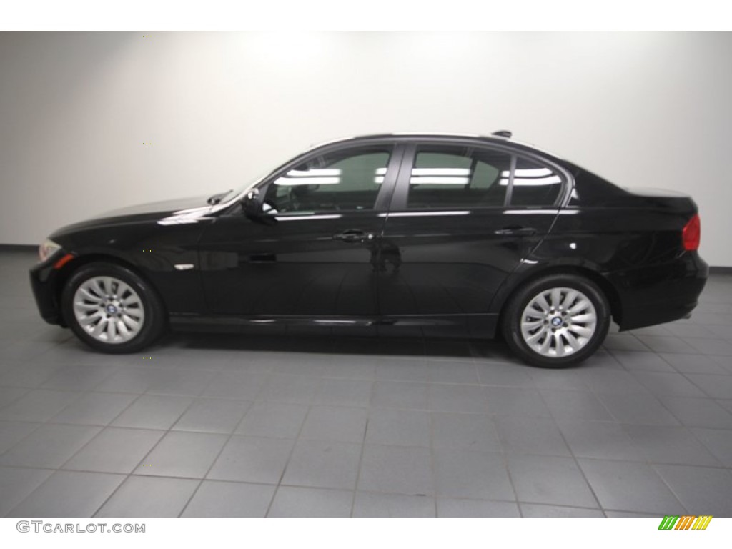 2009 3 Series 328i Sedan - Black Sapphire Metallic / Black photo #2
