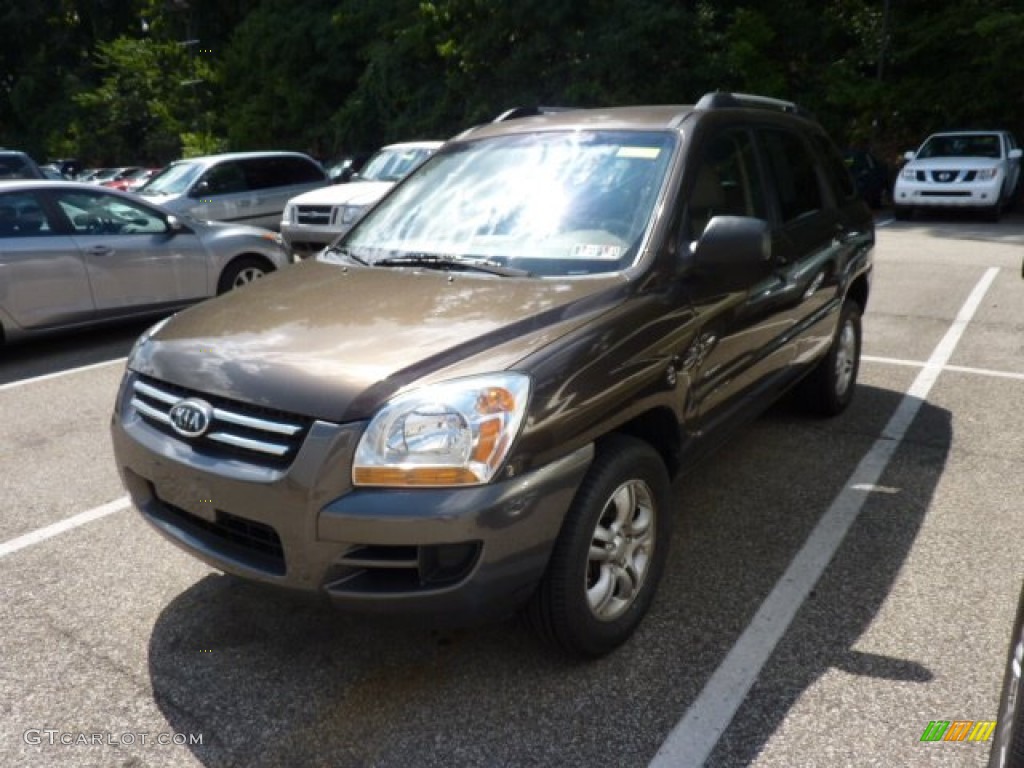 2008 Sportage LX V6 4x4 - Smokey Brown Metallic / Beige photo #3