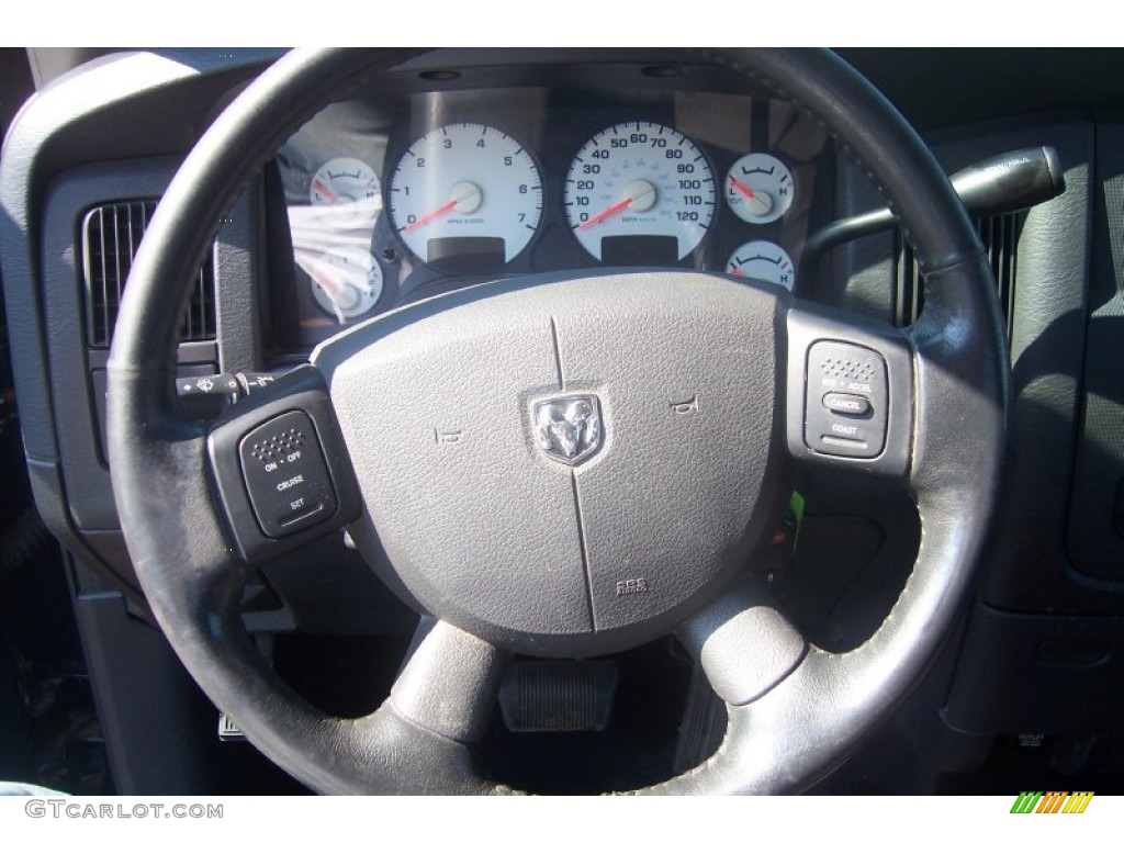 2004 Dodge Ram 1500 SLT Quad Cab 4x4 Dark Slate Gray Steering Wheel Photo #70089198