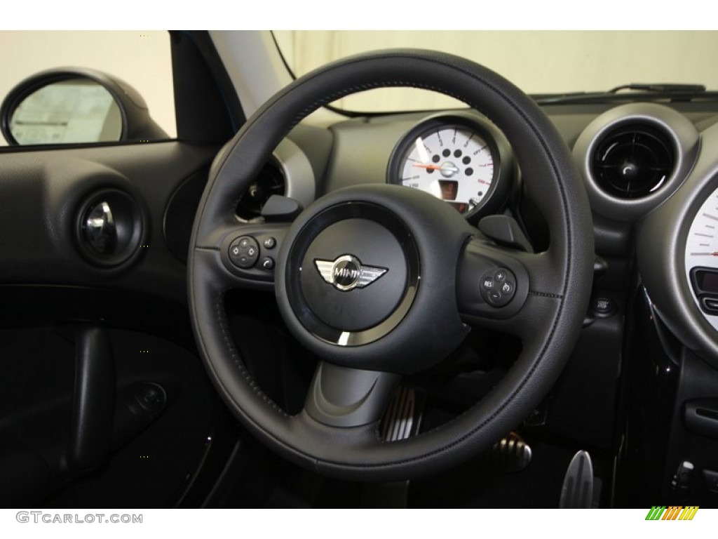 2012 Mini Cooper S Countryman Carbon Black Steering Wheel Photo #70091463