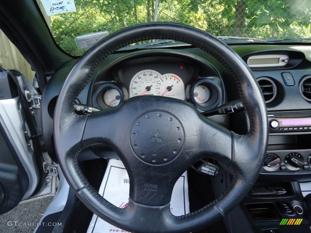 2002 Mitsubishi Eclipse Spyder GS Black Steering Wheel Photo #70092312