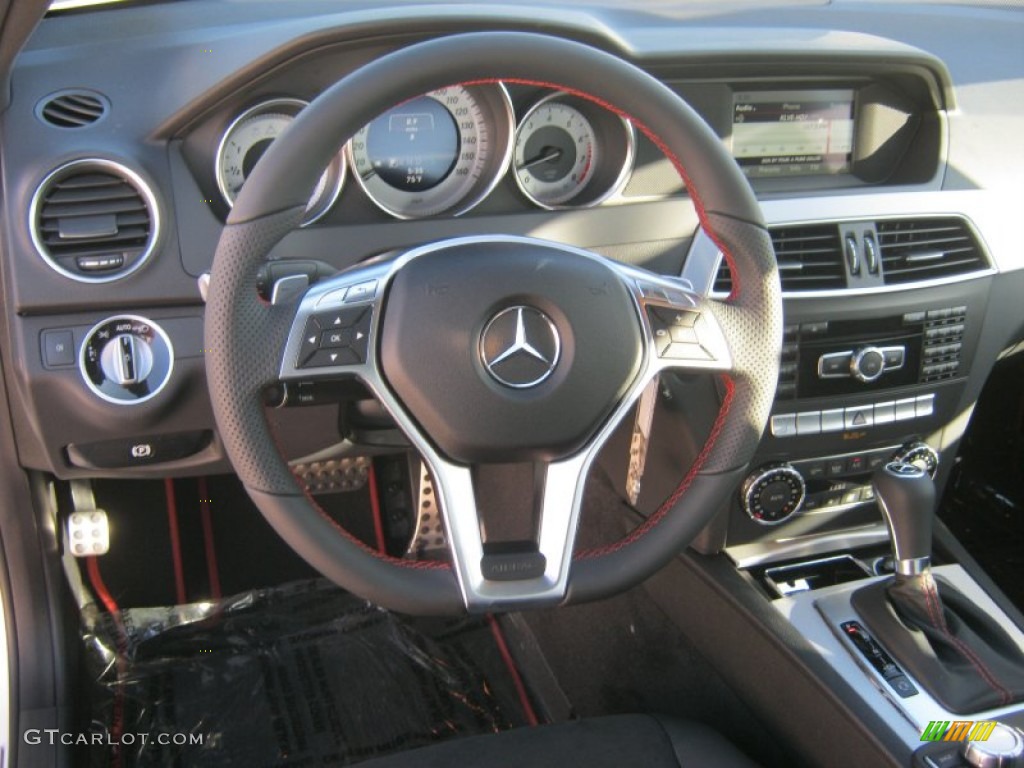 2013 Mercedes-Benz C 250 Coupe Black Steering Wheel Photo #70093764