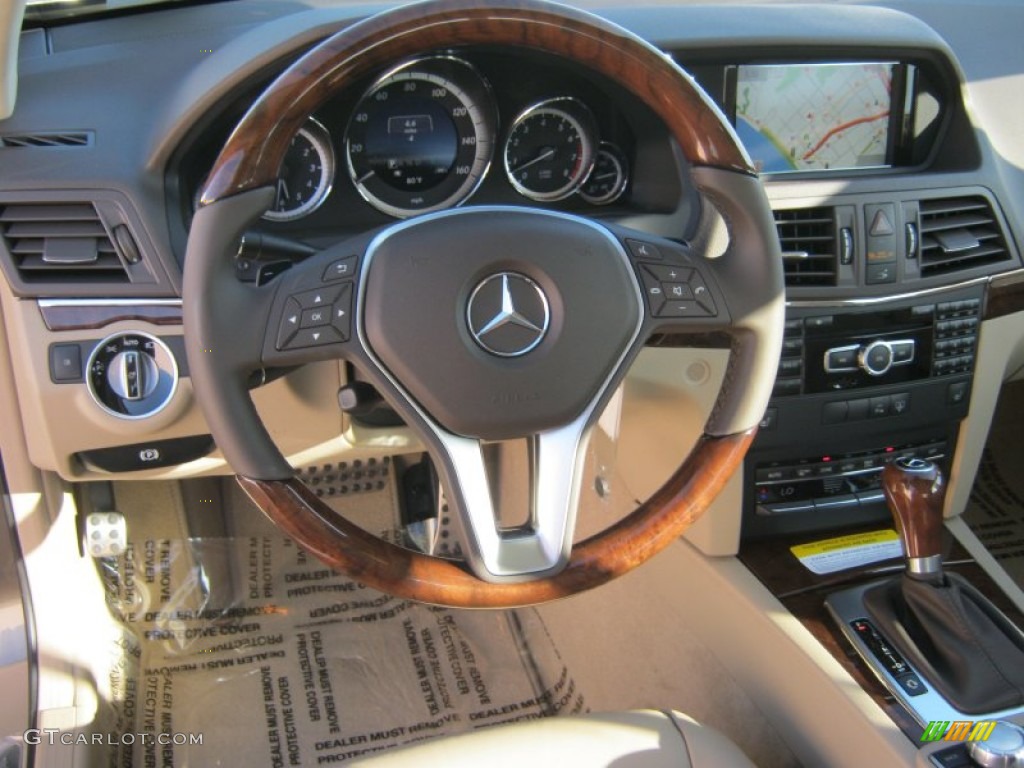 2013 Mercedes-Benz E 350 Coupe Almond Steering Wheel Photo #70094232