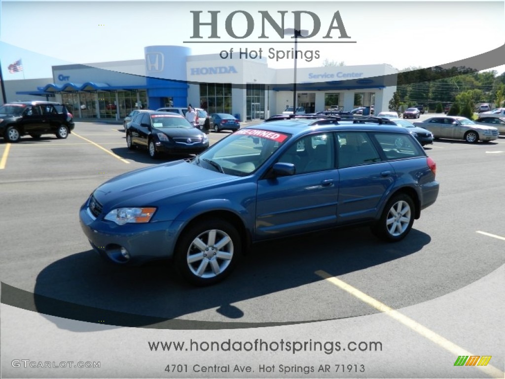 2007 Outback 2.5i Limited Wagon - Newport Blue Pearl / Taupe Leather photo #1