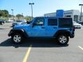 2010 Surf Blue Pearl Jeep Wrangler Unlimited Sport 4x4  photo #2