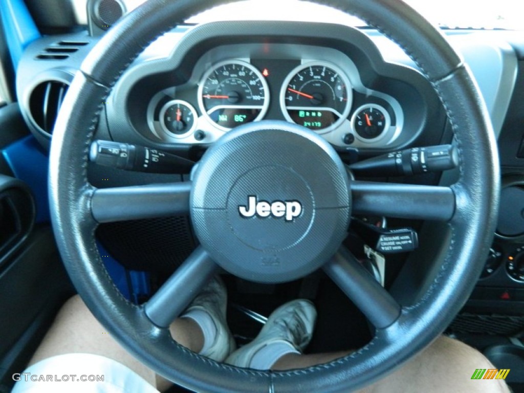 2010 Jeep Wrangler Unlimited Sport 4x4 Dark Slate Gray/Medium Slate Gray Steering Wheel Photo #70096409