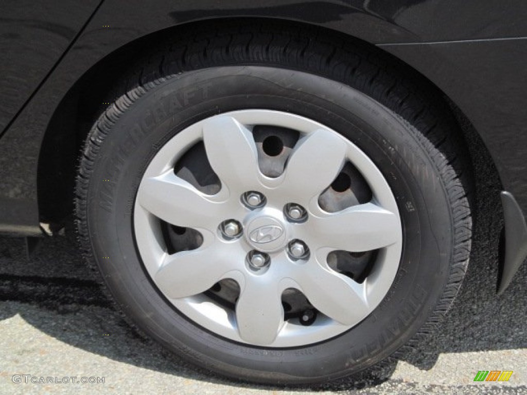 2009 Elantra GLS Sedan - Black Pearl / Gray photo #4