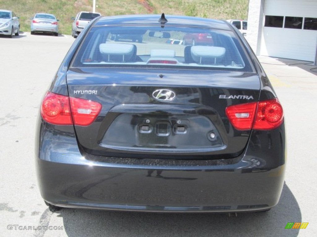 2009 Elantra GLS Sedan - Black Pearl / Gray photo #6