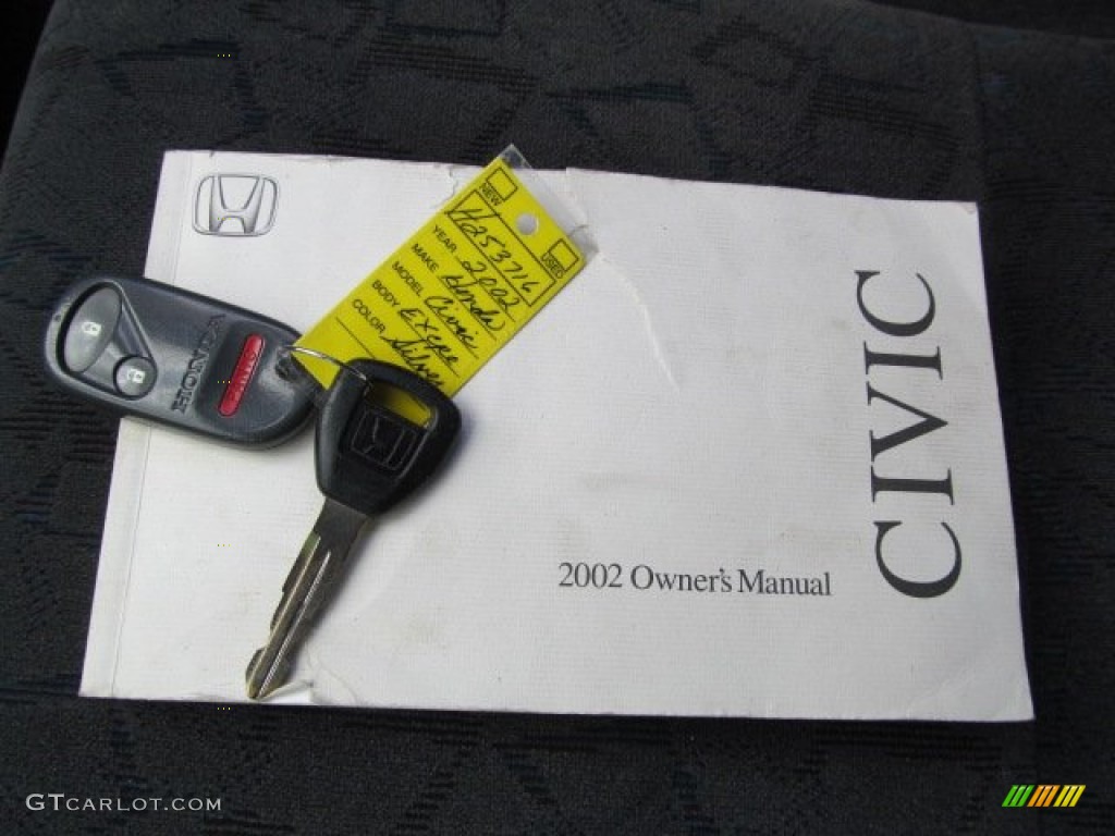 2002 Civic EX Coupe - Satin Silver Metallic / Gray photo #18