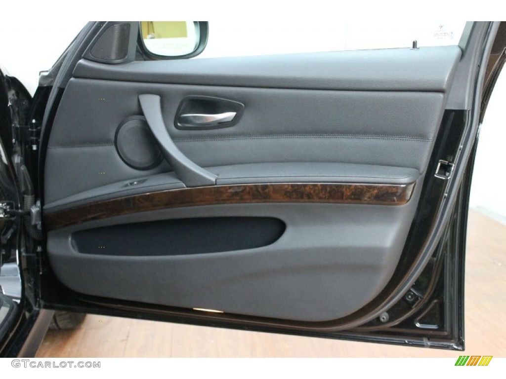 2009 BMW 3 Series 335d Sedan Black Door Panel Photo #70099311