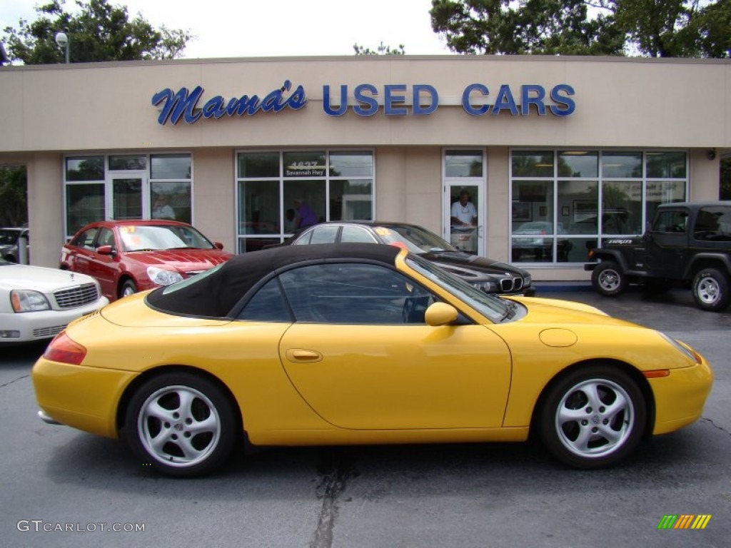 1999 911 Carrera Cabriolet - Speed Yellow / Black photo #1