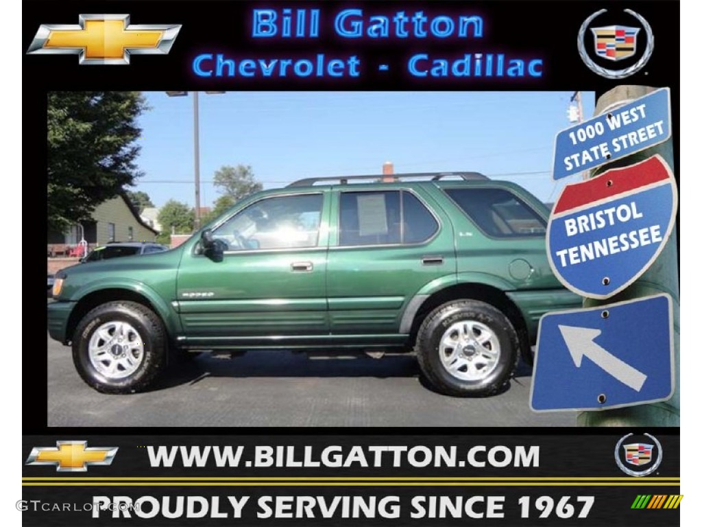 2002 Rodeo LS 4WD - Garden Green Mica / Beige photo #1