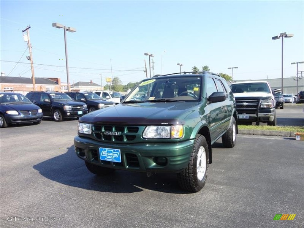 2002 Rodeo LS 4WD - Garden Green Mica / Beige photo #2