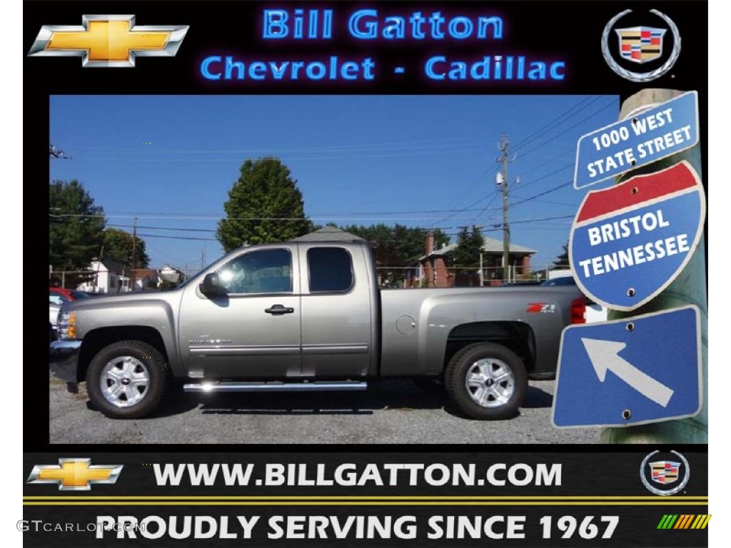 2012 Silverado 1500 LT Extended Cab 4x4 - Graystone Metallic / Ebony photo #1