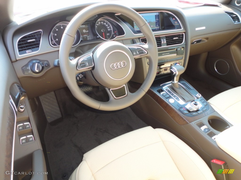 Velvet Beige/Moor Brown Interior 2013 Audi A5 2.0T quattro Cabriolet Photo #70105011