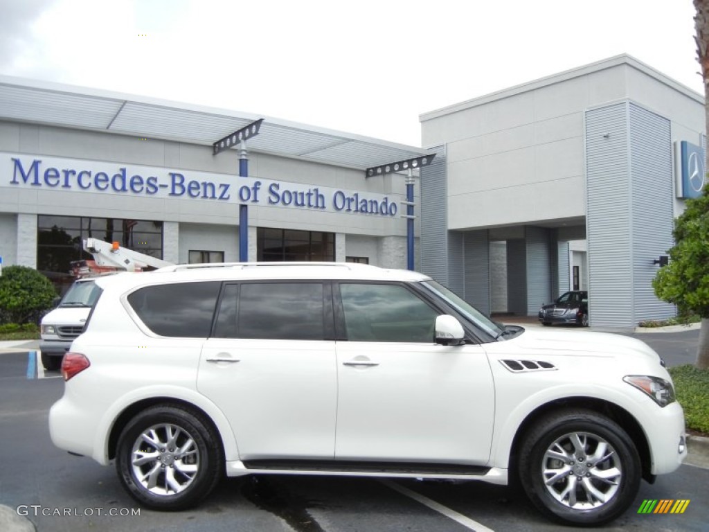 2011 QX 56 - Moonlight White / Wheat photo #1