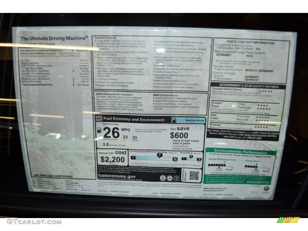2013 3 Series 328i Sedan - Jet Black / Black photo #5
