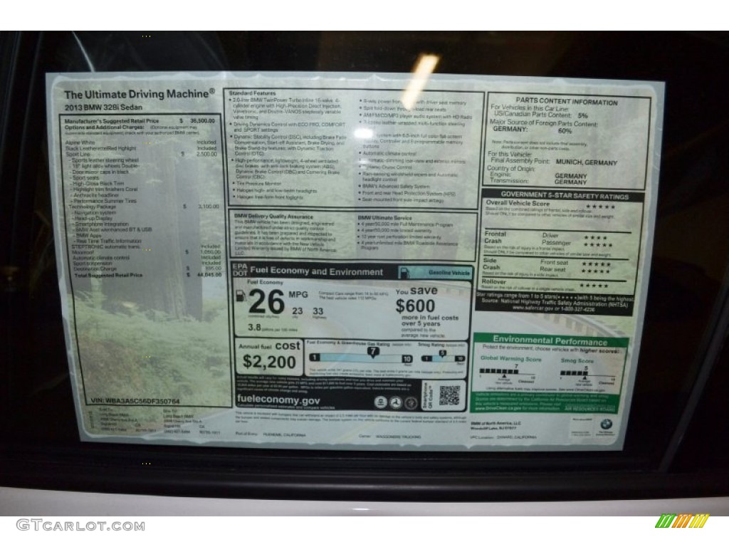 2013 3 Series 328i Sedan - Alpine White / Black photo #5