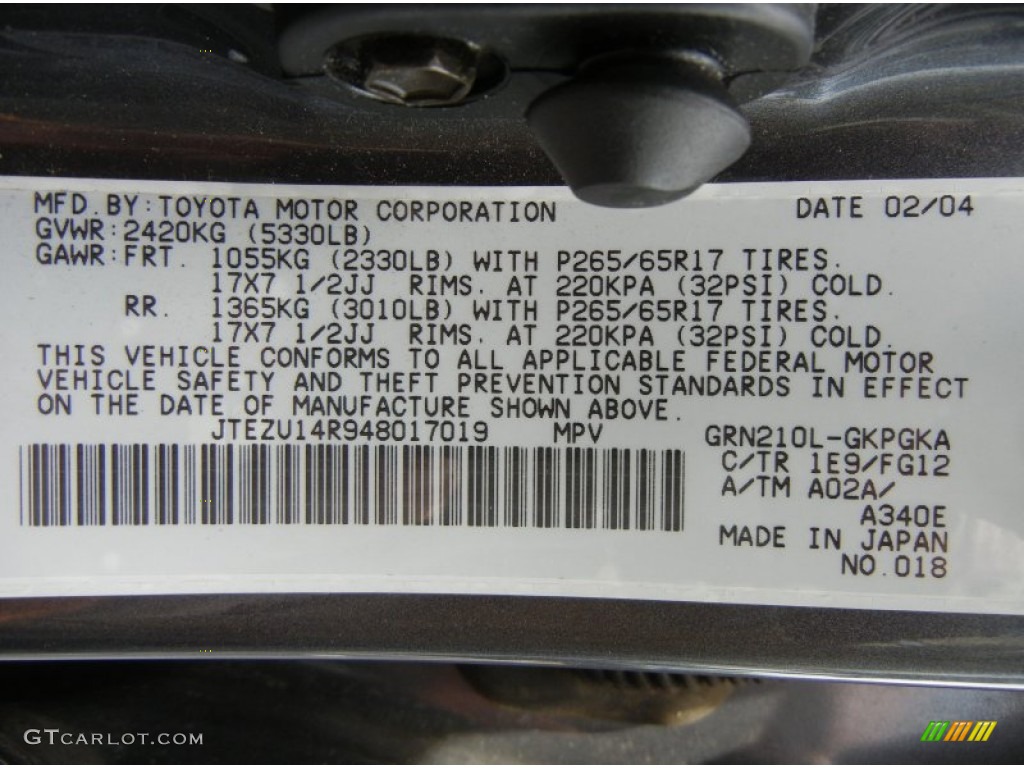 2004 4Runner SR5 - Galactic Gray Mica / Stone photo #29