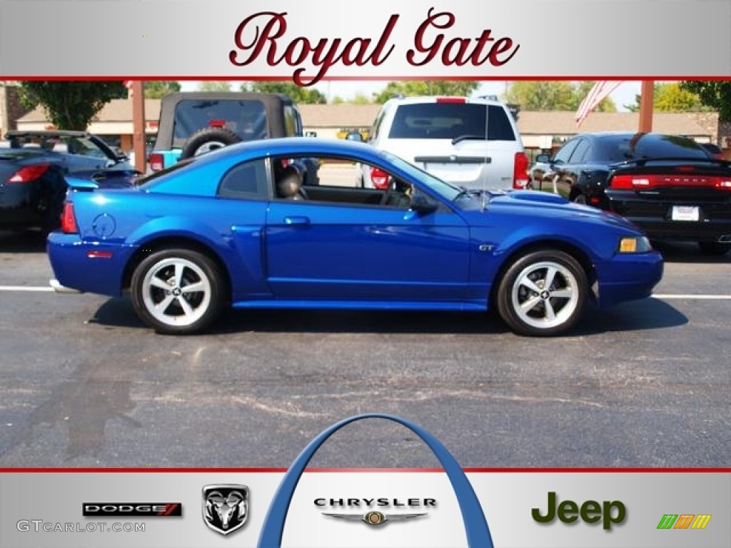 2003 Mustang GT Coupe - Sonic Blue Metallic / Medium Parchment photo #1