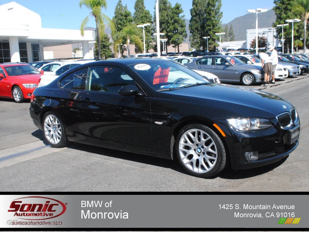 2009 3 Series 328i Coupe - Jet Black / Black photo #1