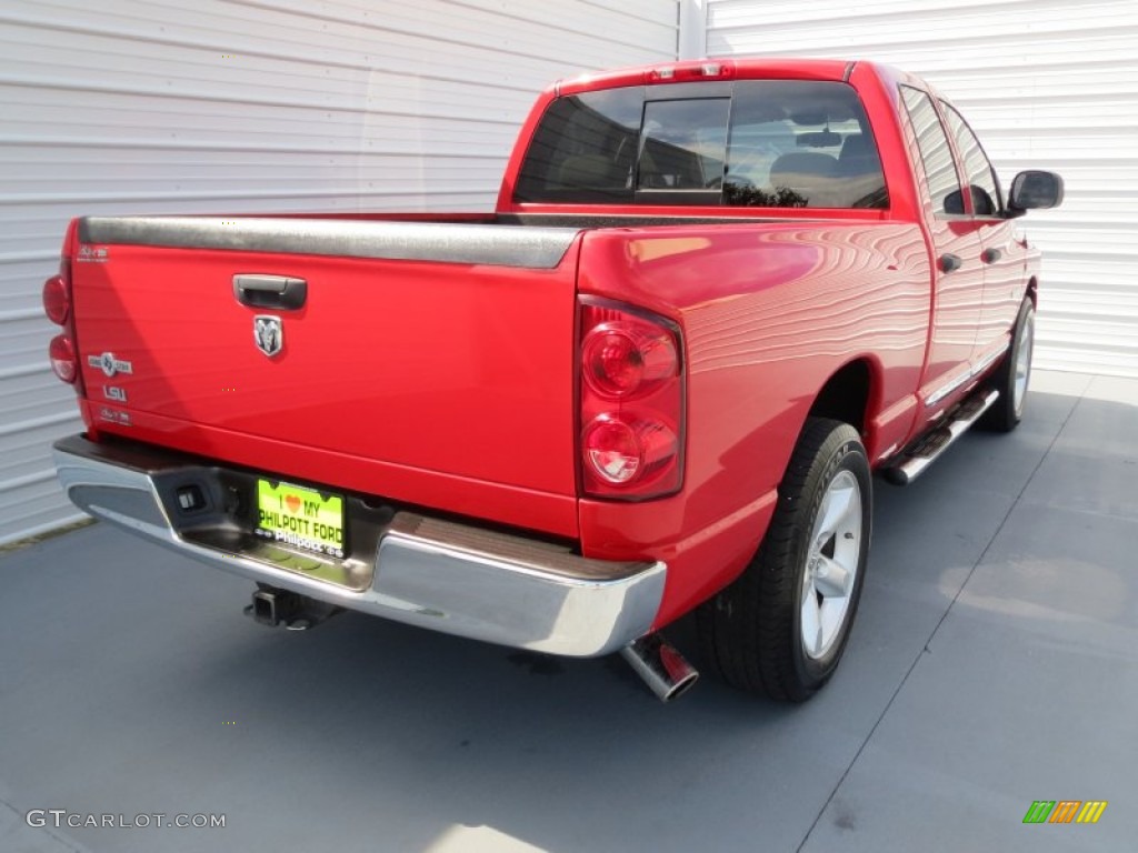2008 Ram 1500 Lone Star Edition Quad Cab - Flame Red / Medium Slate Gray photo #3