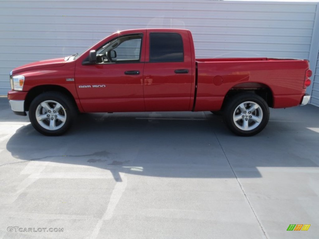 2007 Ram 1500 SLT Quad Cab 4x4 - Flame Red / Khaki Beige photo #5