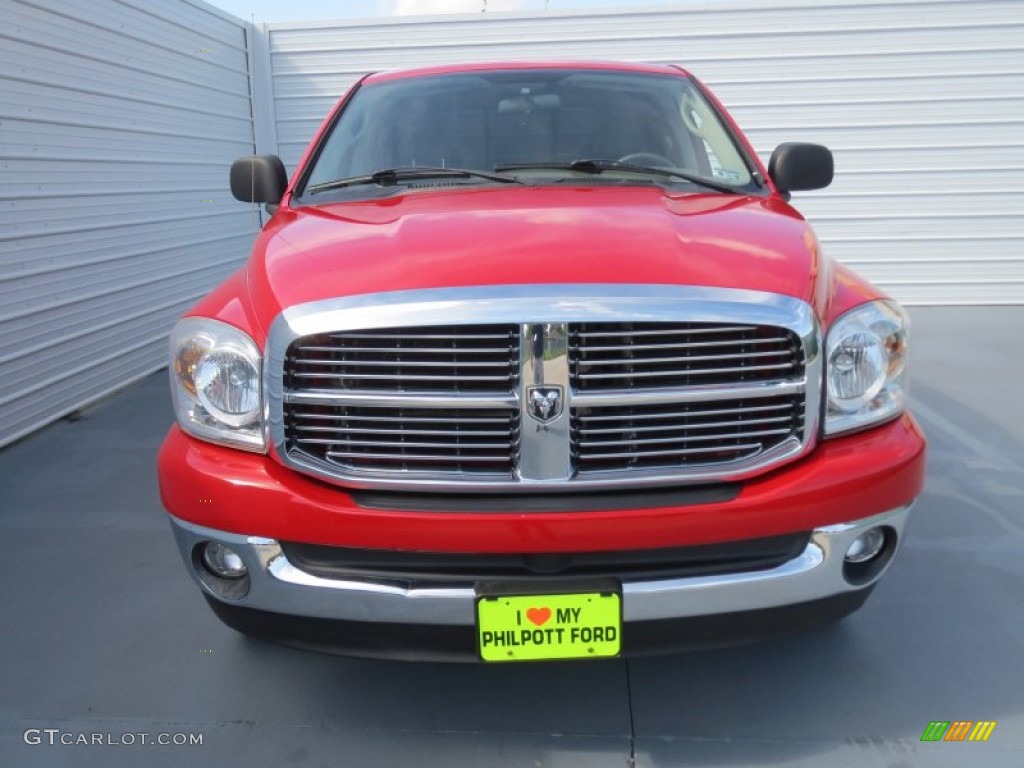 2007 Ram 1500 SLT Quad Cab 4x4 - Flame Red / Khaki Beige photo #7