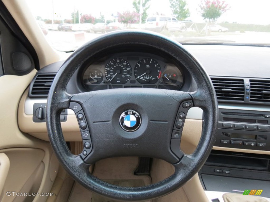2003 BMW 3 Series 325xi Sedan Sand Steering Wheel Photo #70113789
