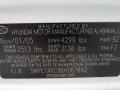 9Z: Powder White Pearl 2006 Hyundai Sonata GL Color Code