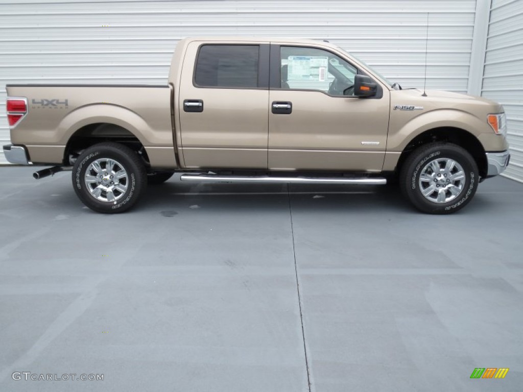 2012 F150 XLT SuperCrew 4x4 - Pale Adobe Metallic / Pale Adobe photo #2