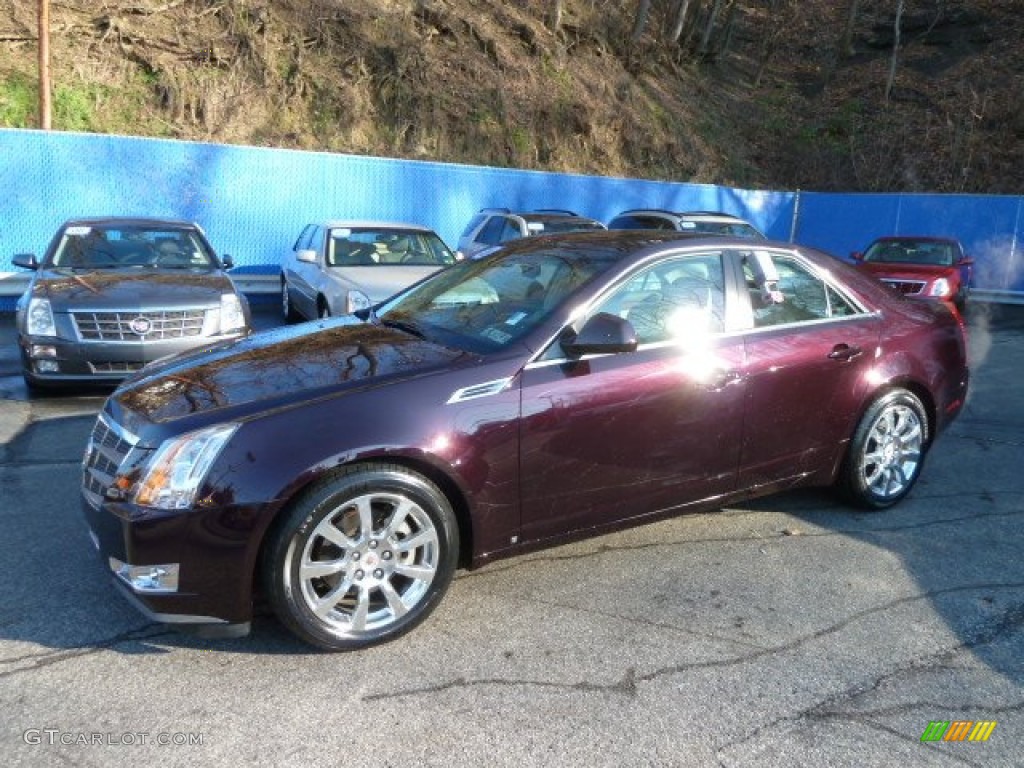 2008 CTS Sedan - Black Cherry / Light Titanium/Ebony photo #1