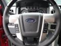 2012 Ford F150 Platinum Steel Gray/Black Leather Interior Steering Wheel Photo