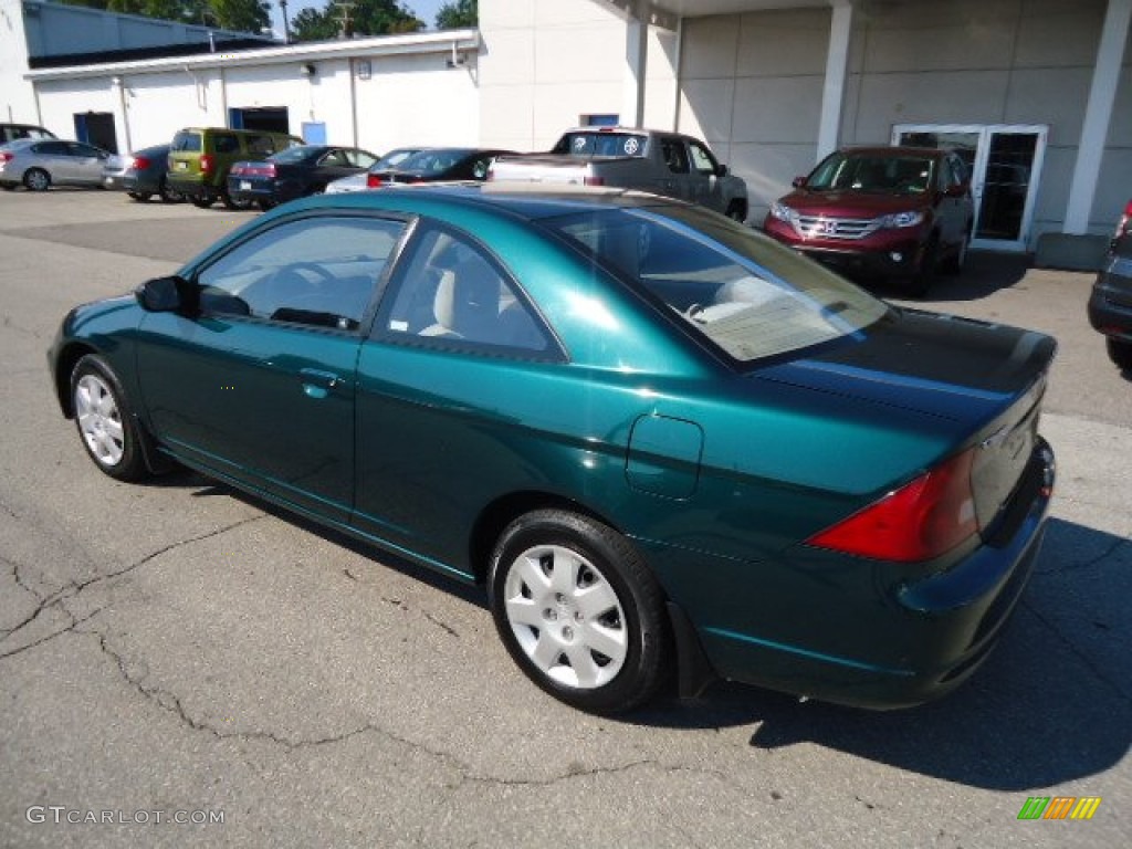 2001 Civic EX Coupe - Clover Green / Beige photo #2