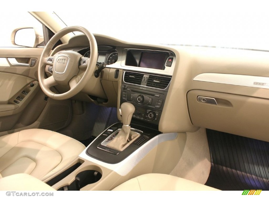 2010 Audi A4 2.0T quattro Sedan Beige Dashboard Photo #70127302