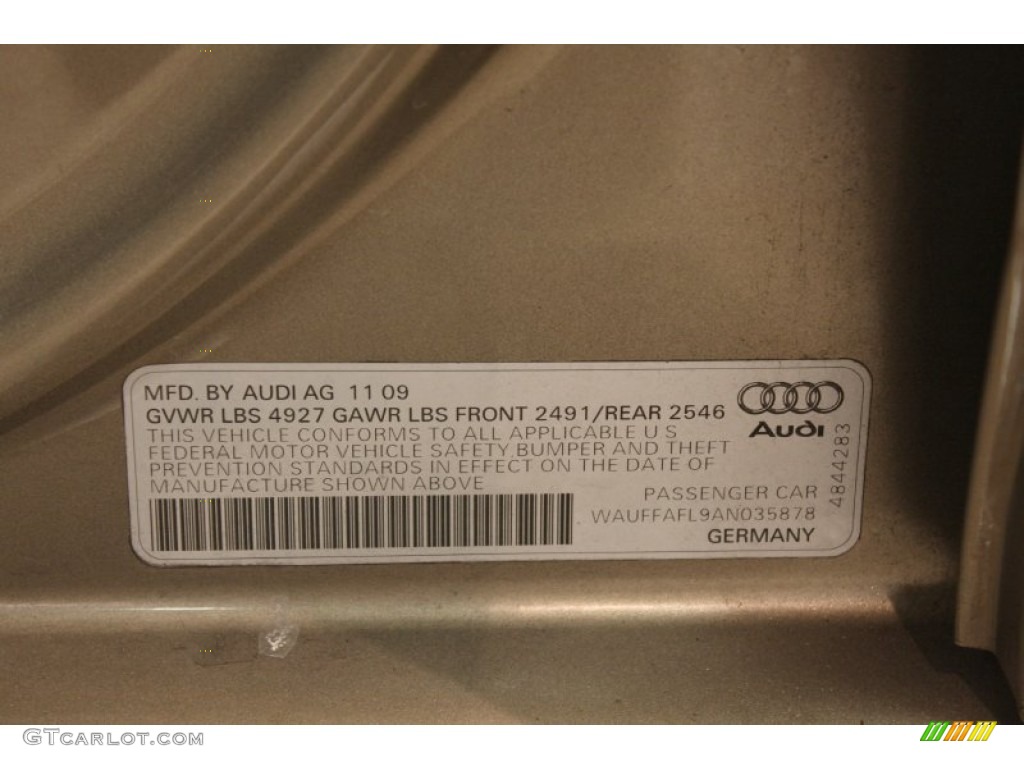 2010 Audi A4 2.0T quattro Sedan Info Tag Photo #70127356