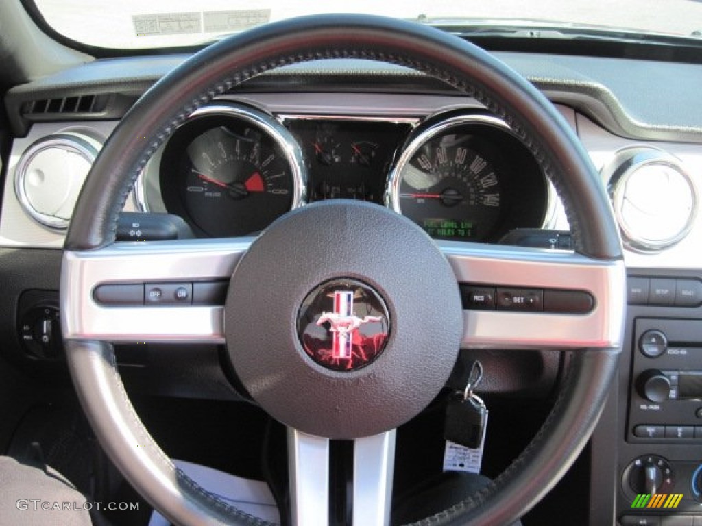 2007 Ford Mustang GT Premium Convertible Dark Charcoal Steering Wheel Photo #70129528