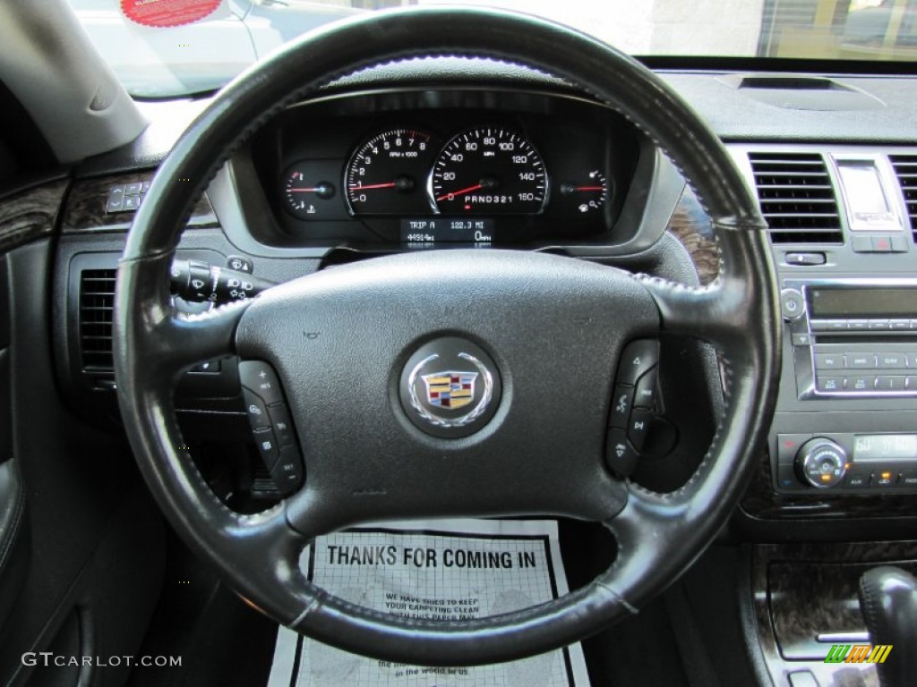 2009 Cadillac DTS Standard DTS Model Ebony Steering Wheel Photo #70130807