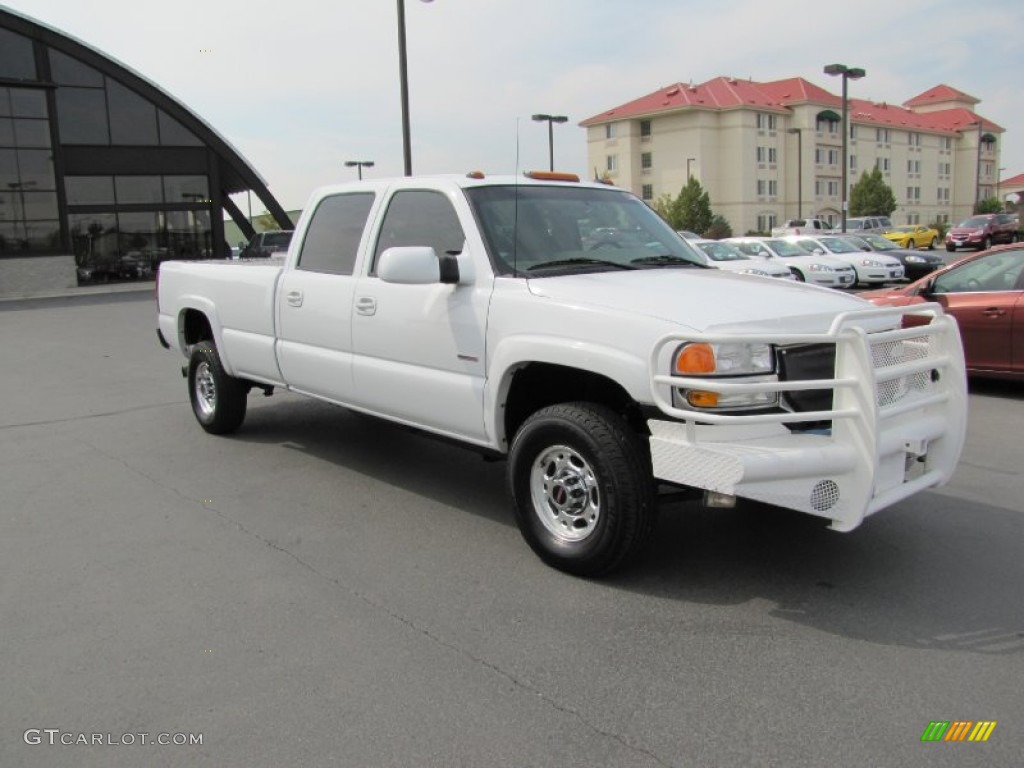 2005 Sierra 3500 SLT Crew Cab 4x4 - Summit White / Neutral photo #8