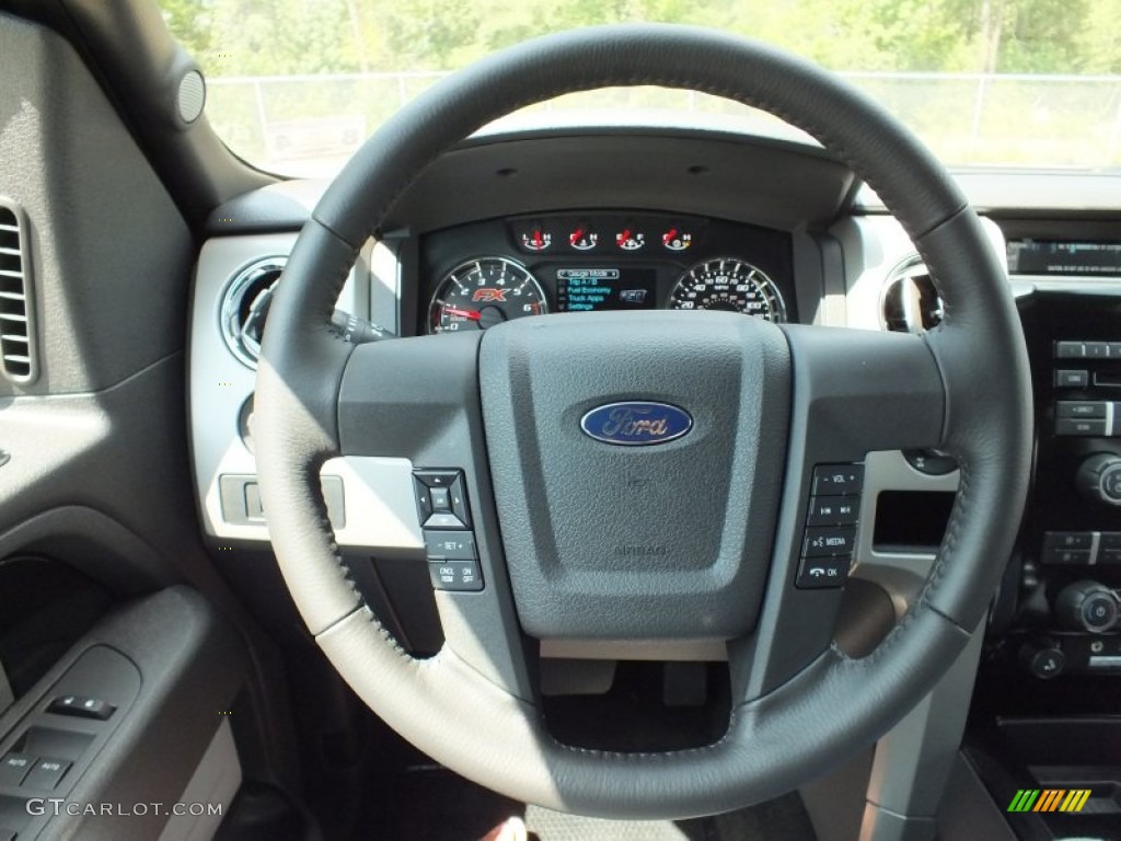 2012 Ford F150 FX2 SuperCrew Black Steering Wheel Photo #70138391