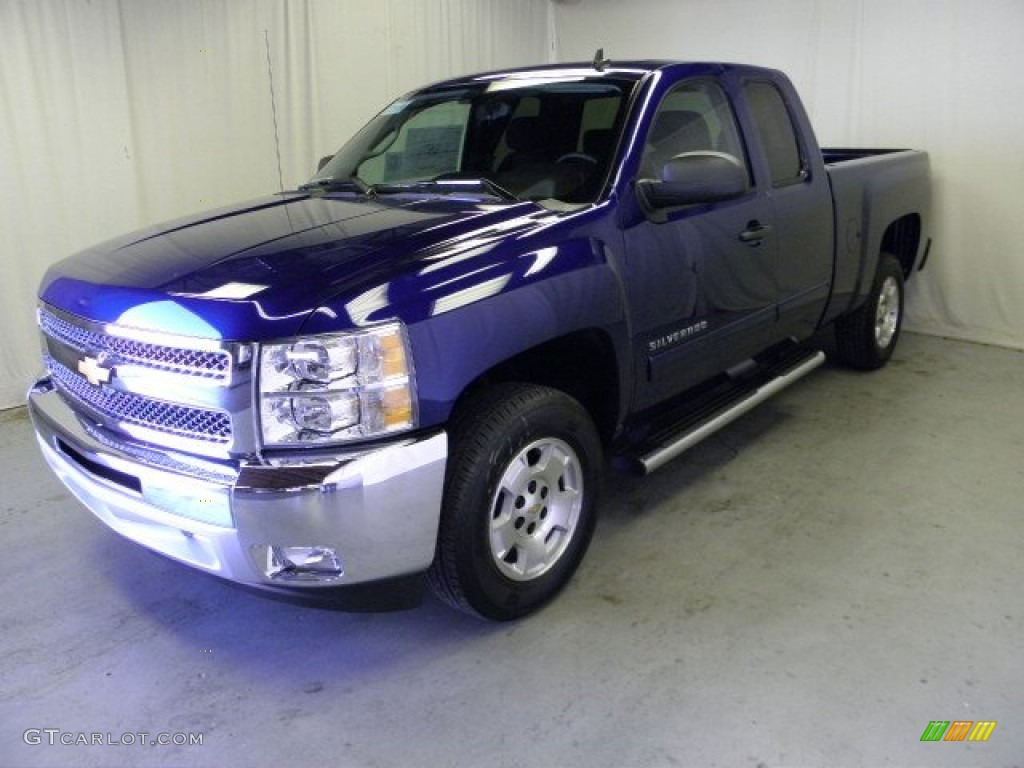 2013 Silverado 1500 LT Extended Cab - Blue Topaz Metallic / Ebony photo #3