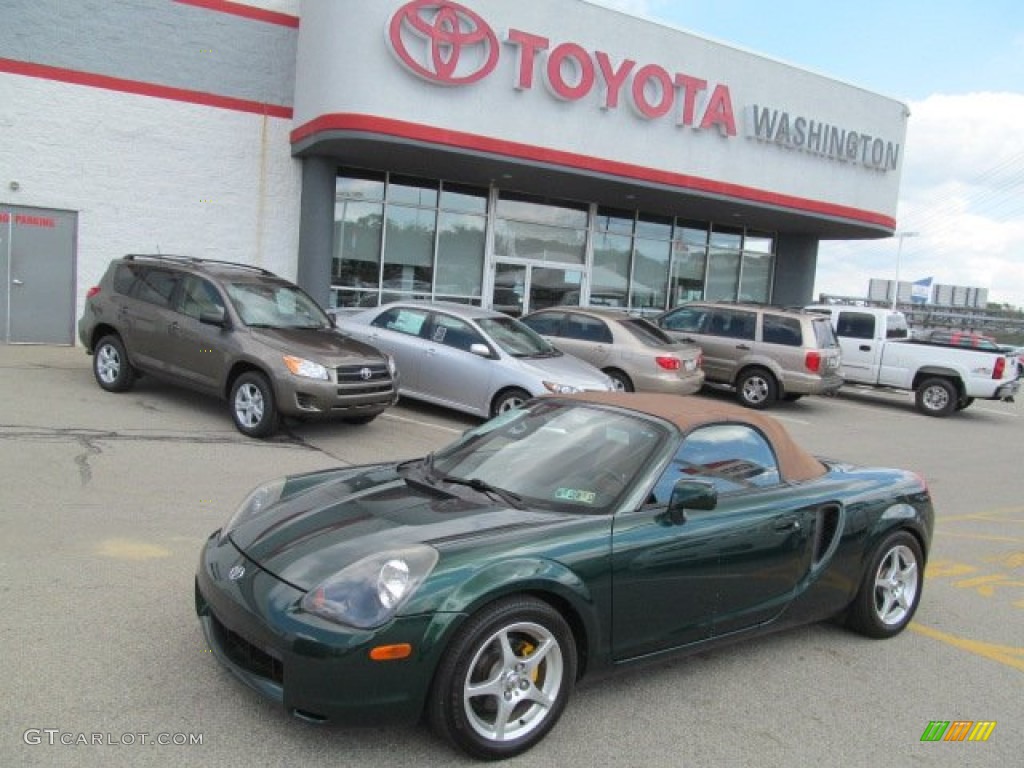 2002 MR2 Spyder Roadster - Electric Green / Tan photo #2