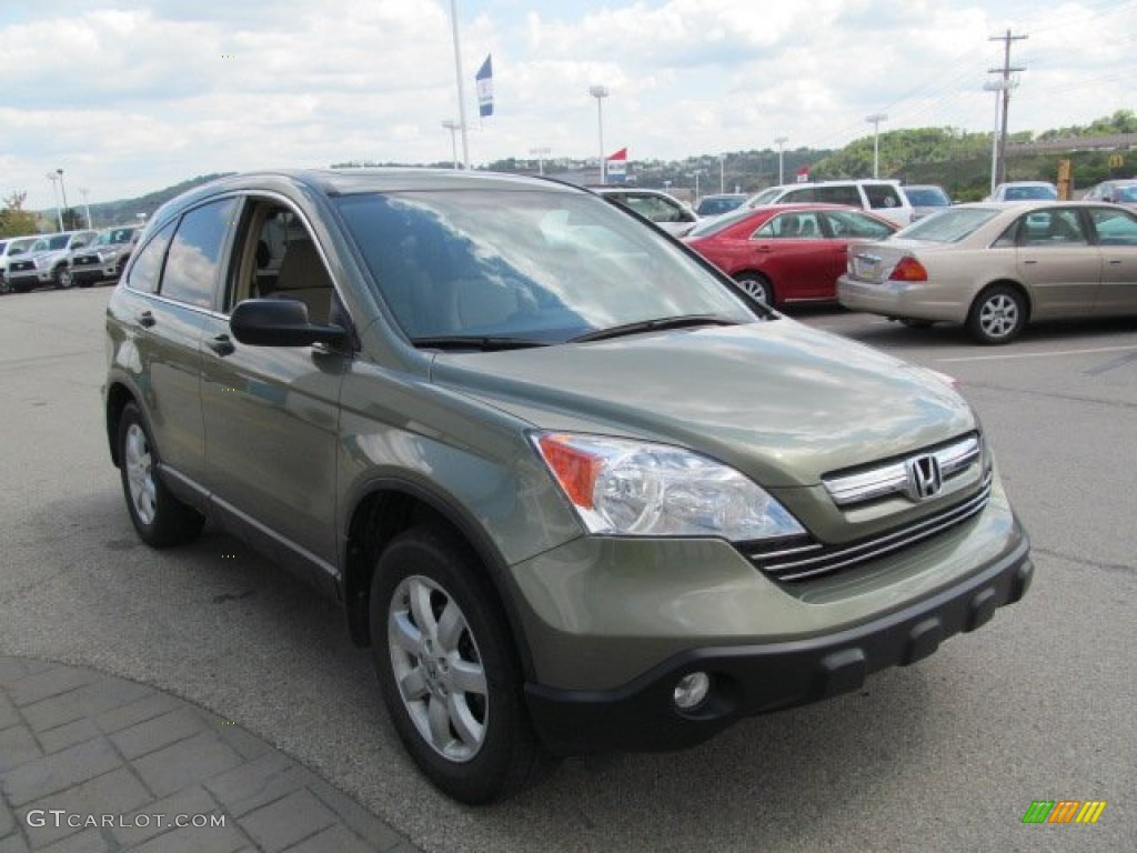 2008 CR-V EX 4WD - Green Tea Metallic / Ivory photo #9