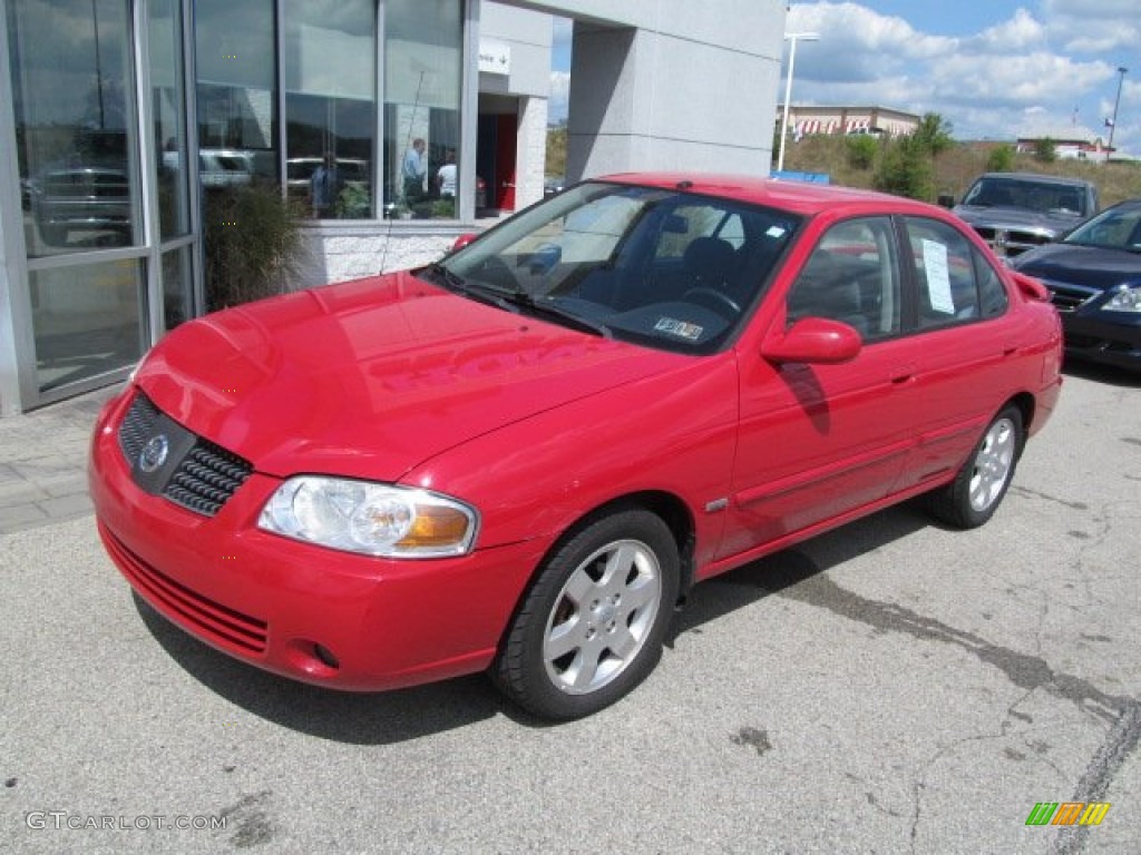 2005 Sentra 1.8 S Special Edition - Code Red / Charcoal photo #2